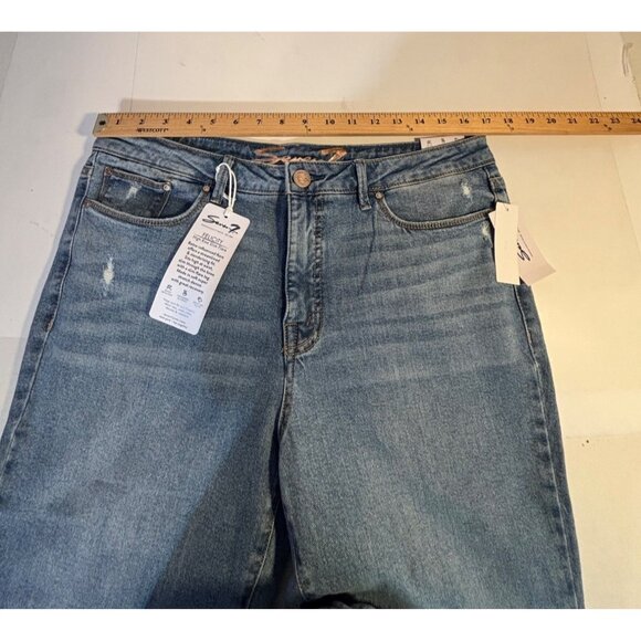 Seven7 Felicity High Rise Slim Flare Jeans Women's 12 Light Wash Stretch Denim - Picture 10 of 13